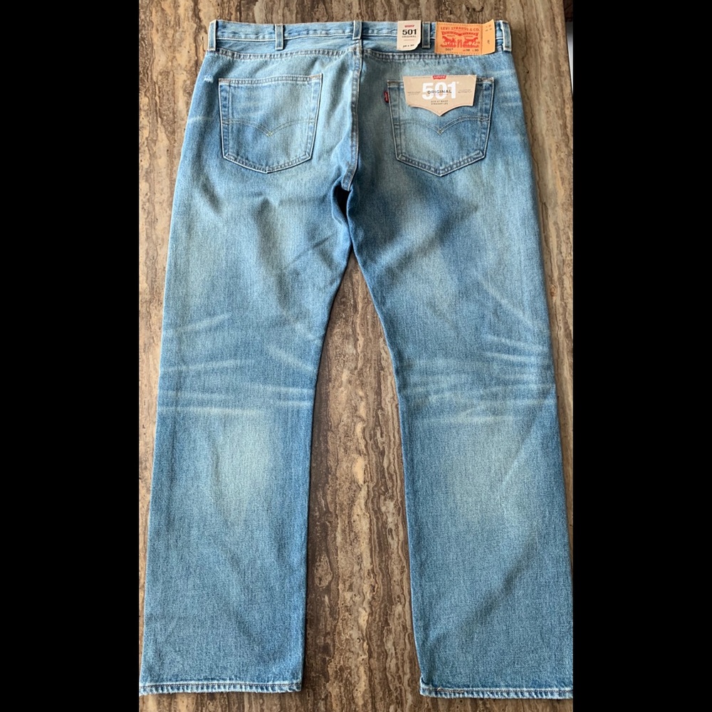 LEVI STRAUSS 501 ORIGINAL STRAIGHT LEG JEANS 36X30 - Picture 7 of 8